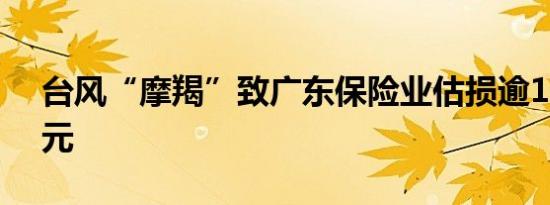 台风“摩羯”致广东保险业估损逾12359万元