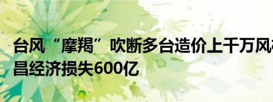 台风“摩羯”吹断多台造价上千万风机海口文昌经济损失600亿