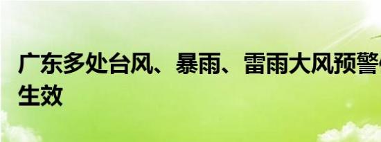 广东多处台风、暴雨、雷雨大风预警信号持续生效