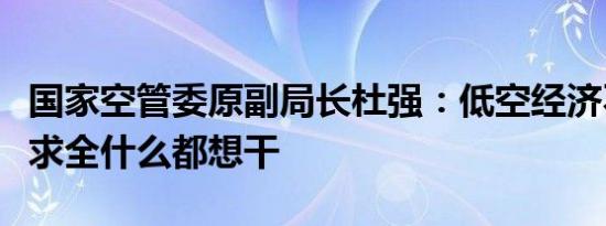 国家空管委原副局长杜强：低空经济不能贪大求全什么都想干