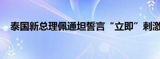 泰国新总理佩通坦誓言“立即”刺激经济
