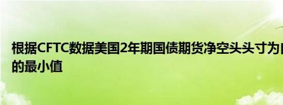 根据CFTC数据美国2年期国债期货净空头头寸为自五月以来的最小值