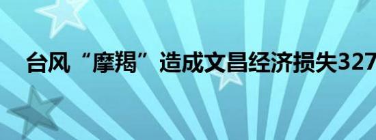 台风“摩羯”造成文昌经济损失327亿元