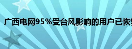 广西电网95%受台风影响的用户已恢复供电