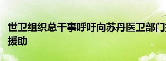 世卫组织总干事呼吁向苏丹医卫部门提供紧急援助