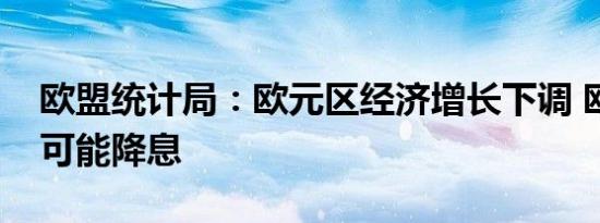 欧盟统计局：欧元区经济增长下调 欧洲央行可能降息