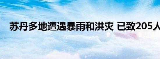 苏丹多地遭遇暴雨和洪灾 已致205人死亡