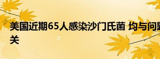 美国近期65人感染沙门氏菌 均与问题鸡蛋有关