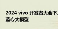 2024 vivo 开发者大会下月举行将发布全新蓝心大模型