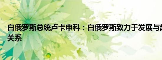 白俄罗斯总统卢卡申科：白俄罗斯致力于发展与越南的友好关系