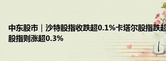 中东股市｜沙特股指收跌超0.1%卡塔尔股指跌超0.4%埃及股指则涨超0.3%