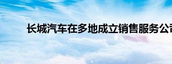 长城汽车在多地成立销售服务公司