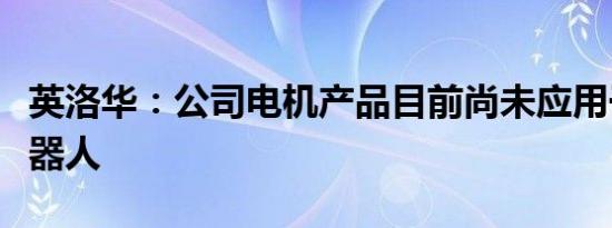 英洛华：公司电机产品目前尚未应用于人形机器人