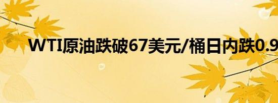 WTI原油跌破67美元/桶日内跌0.93%