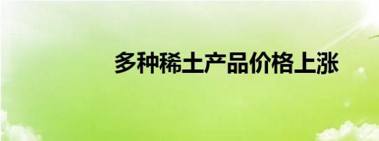 多种稀土产品价格上涨