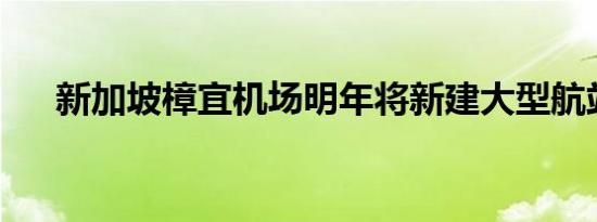 新加坡樟宜机场明年将新建大型航站楼