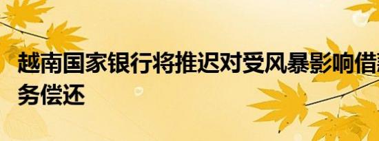 越南国家银行将推迟对受风暴影响借款人的债务偿还