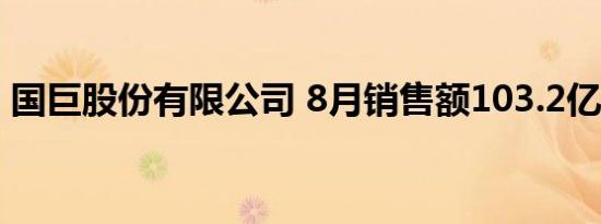 国巨股份有限公司 8月销售额103.2亿元台币