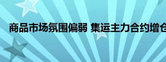 商品市场氛围偏弱 集运主力合约增仓下行