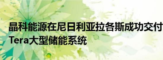 晶科能源在尼日利亚拉各斯成功交付蓝鲸SunTera大型储能系统