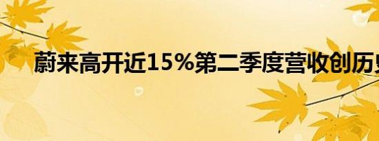 蔚来高开近15%第二季度营收创历史新