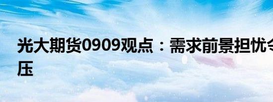 光大期货0909观点：需求前景担忧令油价承压