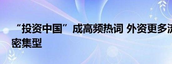 “投资中国”成高频热词 外资更多流向知识密集型