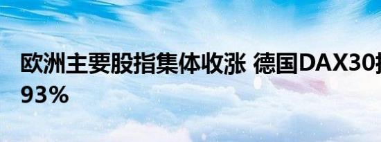 欧洲主要股指集体收涨 德国DAX30指数涨0.93%