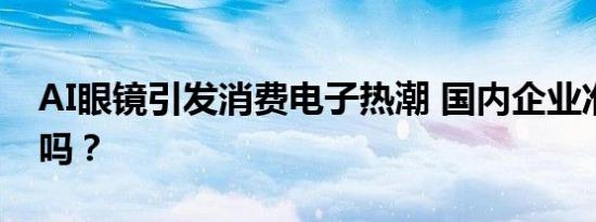 AI眼镜引发消费电子热潮 国内企业准备好了吗？