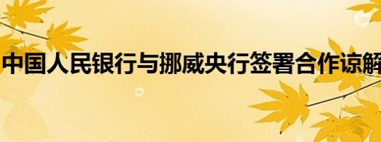 中国人民银行与挪威央行签署合作谅解备忘录