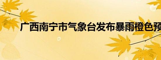 广西南宁市气象台发布暴雨橙色预警