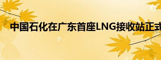 中国石化在广东首座LNG接收站正式投用