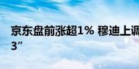 京东盘前涨超1% 穆迪上调其信用评级至“A3”