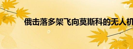 俄击落多架飞向莫斯科的无人机