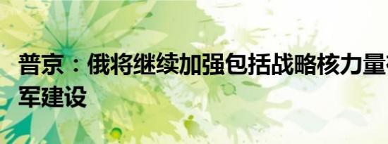 普京：俄将继续加强包括战略核力量在内的海军建设