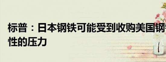 标普：日本钢铁可能受到收购美国钢铁不确定性的压力