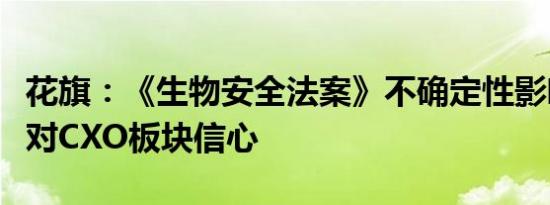 花旗：《生物安全法案》不确定性影响投资者对CXO板块信心