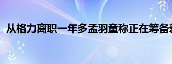 从格力离职一年多孟羽童称正在筹备新公司