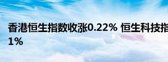 香港恒生指数收涨0.22% 恒生科技指数涨0.41%