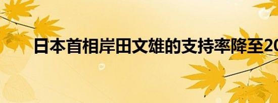 日本首相岸田文雄的支持率降至20%