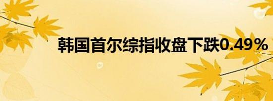 韩国首尔综指收盘下跌0.49%