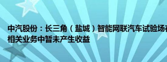 中汽股份：长三角（盐城）智能网联汽车试验场在低空经济相关业务中暂未产生收益