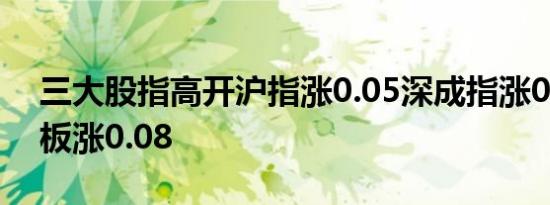 三大股指高开沪指涨0.05深成指涨0.01创业板涨0.08