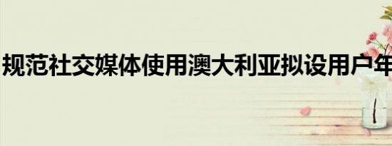 规范社交媒体使用澳大利亚拟设用户年龄下限