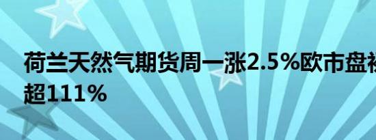 荷兰天然气期货周一涨2.5%欧市盘初一度涨超111%