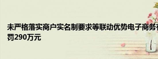 未严格落实商户实名制要求等联动优势电子商务有限公司被罚290万元