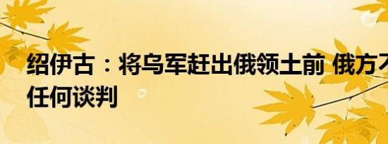 绍伊古：将乌军赶出俄领土前 俄方不会进行任何谈判