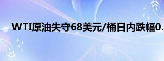 WTI原油失守68美元/桶日内跌幅0.32%