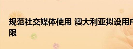 规范社交媒体使用 澳大利亚拟设用户年龄下限