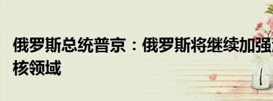 俄罗斯总统普京：俄罗斯将继续加强海军包括核领域
